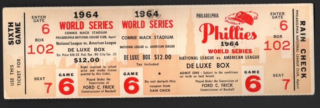 Phillies 1964 World Series Ticket