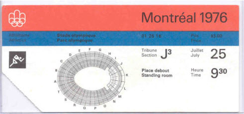 1976 Montreal Summer Olympics Edwin Moses Gold Medal Ticket Stub 400m Hurdles