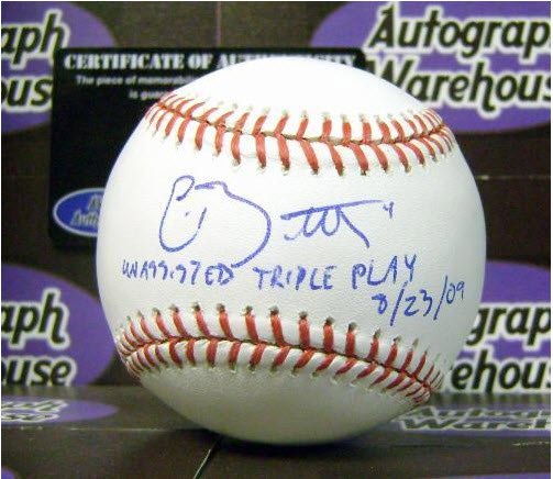 Eric Bruntlett Autographed   Ball Click here to see this and more autographed triple play balls