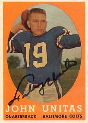 Johnny Unitas 1958 Autographed  Card